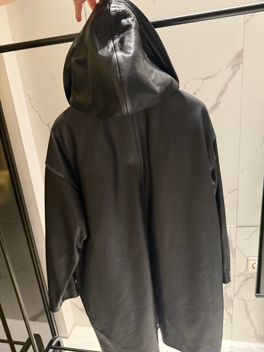크롬하츠 가죽 후드 코트 상품이미지4