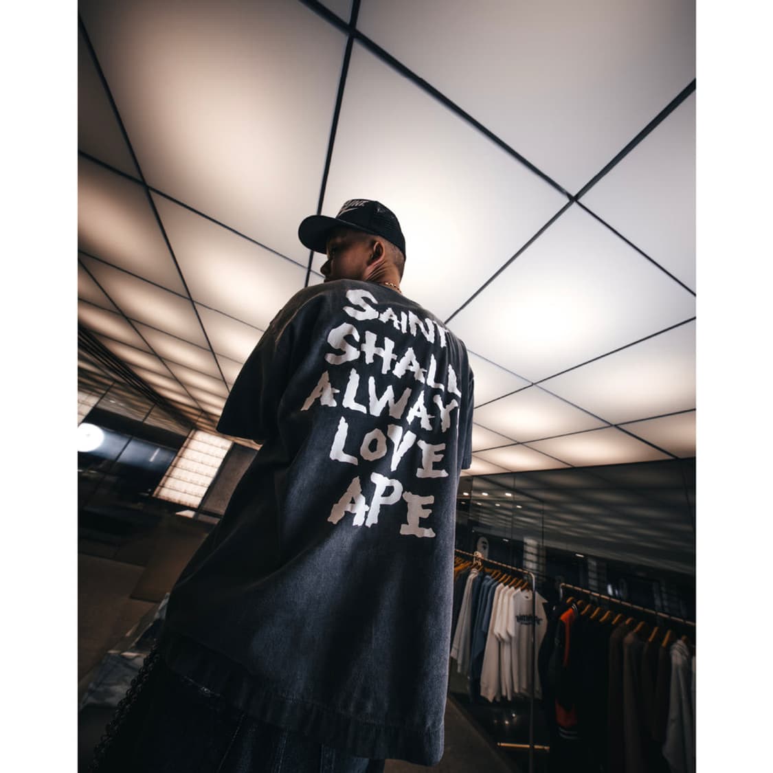 [XL,XXL] 세인트 미카엘 x 베이프 26ss 반팔 블랙 상품이미지4