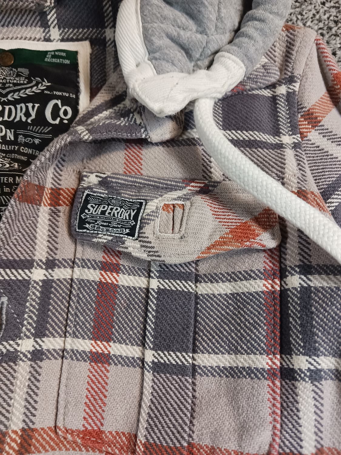 슈퍼드라이 후드 체크셔츠 상품이미지3