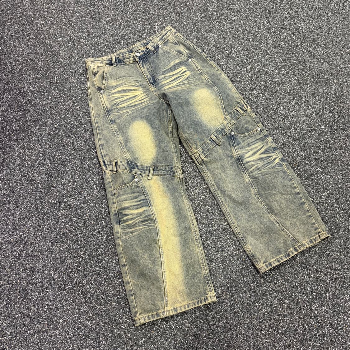 트릴리온 디테일 주름 워싱 데님팬츠 B3936 상품이미지3