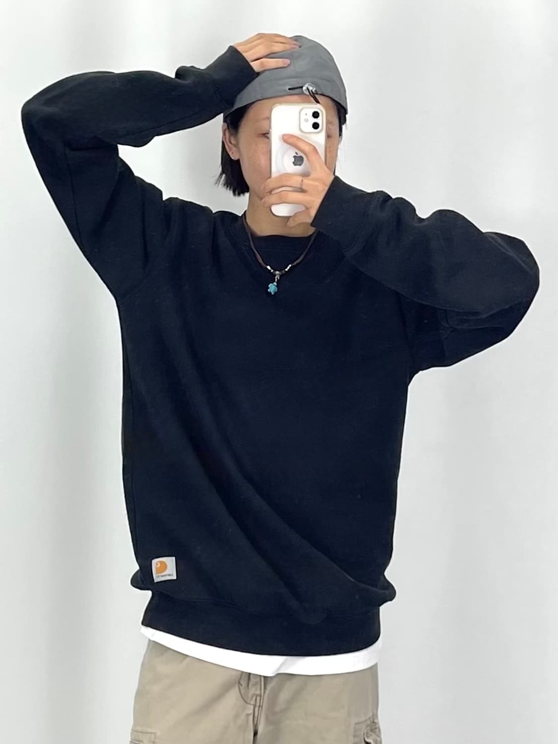  [L]CARHARTT 블랙 맨투맨  상품이미지2
