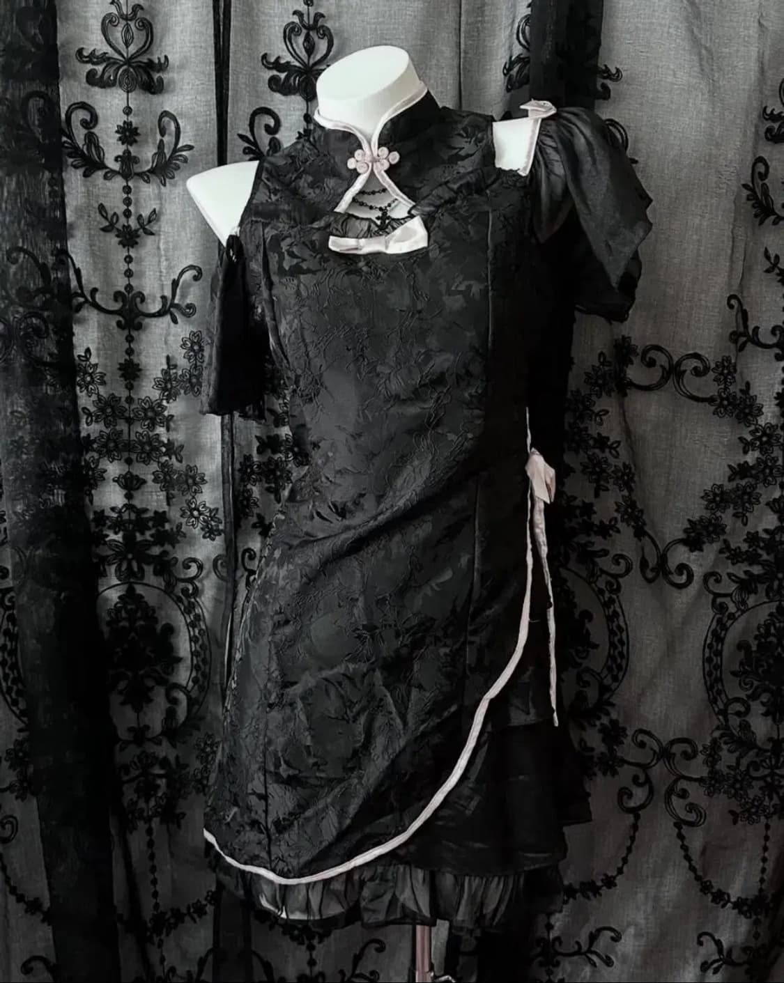 블랙 핑크 치파오 빈티지 오리엔탈 페어리 양지뢰 히메갸루 상품이미지1