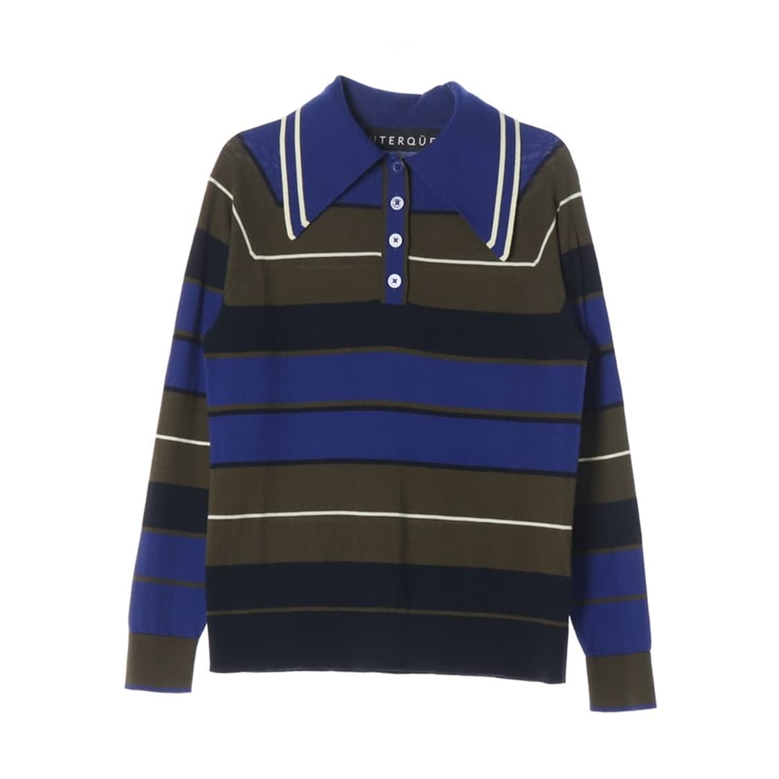 UTERQUE 우테르케 스트라이프 카라 니트 S 상품이미지1