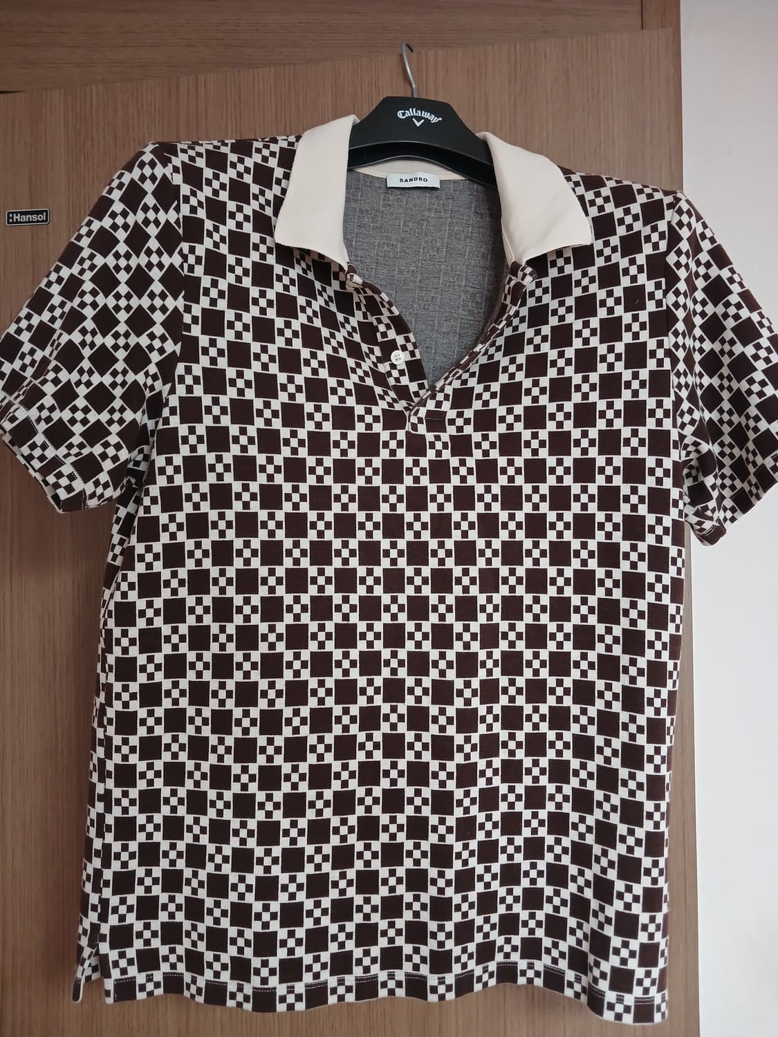 산드로옴므 패턴 반팔 카라 티셔츠 XL(105) 상품이미지1