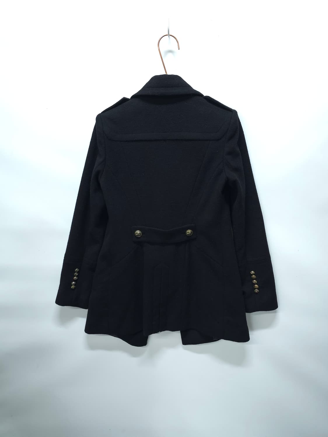 VOV 블랙 모직 더블 코트 상품이미지7