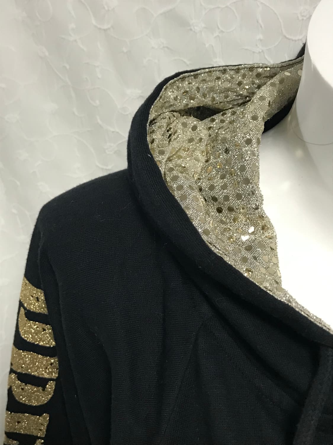 빈티지 갸루 펑크 해골 큐빅 스팽글 후드 집업 상품이미지6