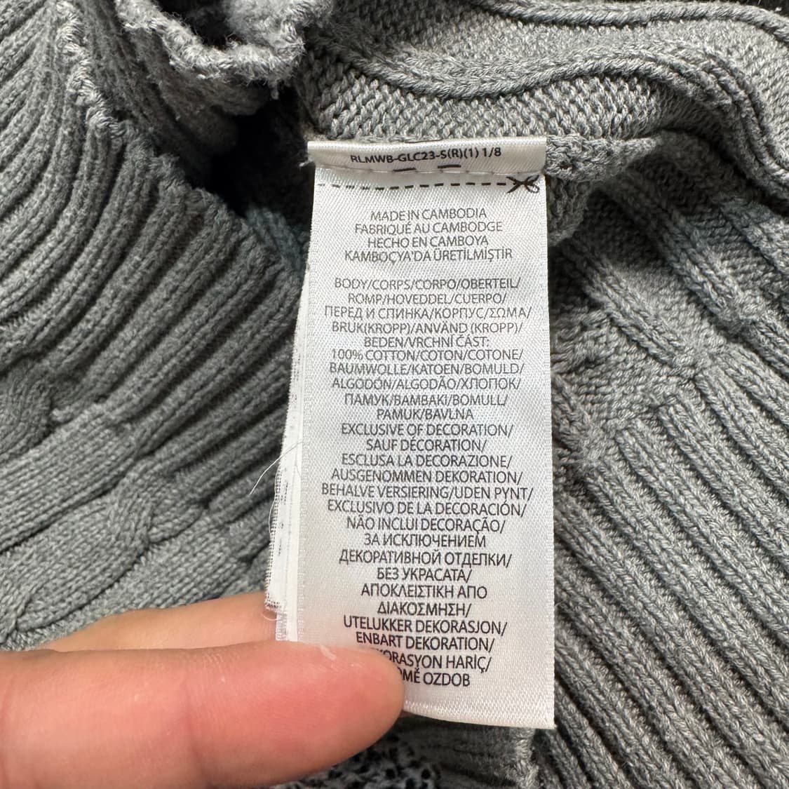 Name : 폴로 랄프로렌 시그니처로고 그레이컬러 꽈배기 니트 :)  상품이미지4