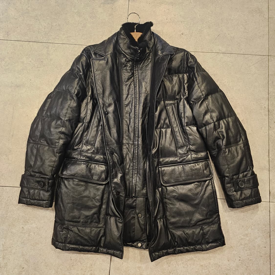 앤드류마크 가죽 패딩코트 양가죽 구스다운 상품이미지1