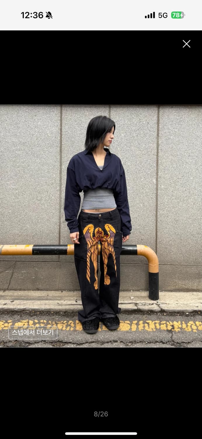 스컬프터 X Ed Hardy Cracked Angel 데님팬츠 판매 상품이미지6