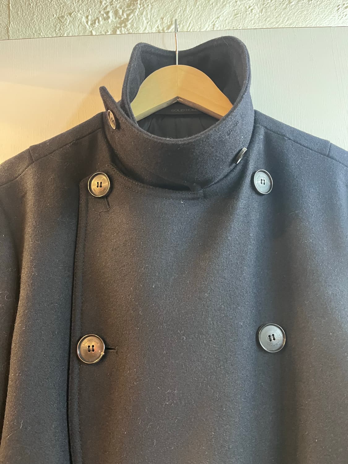 솔리드 옴므 남성 블랙 피코트 상품이미지6