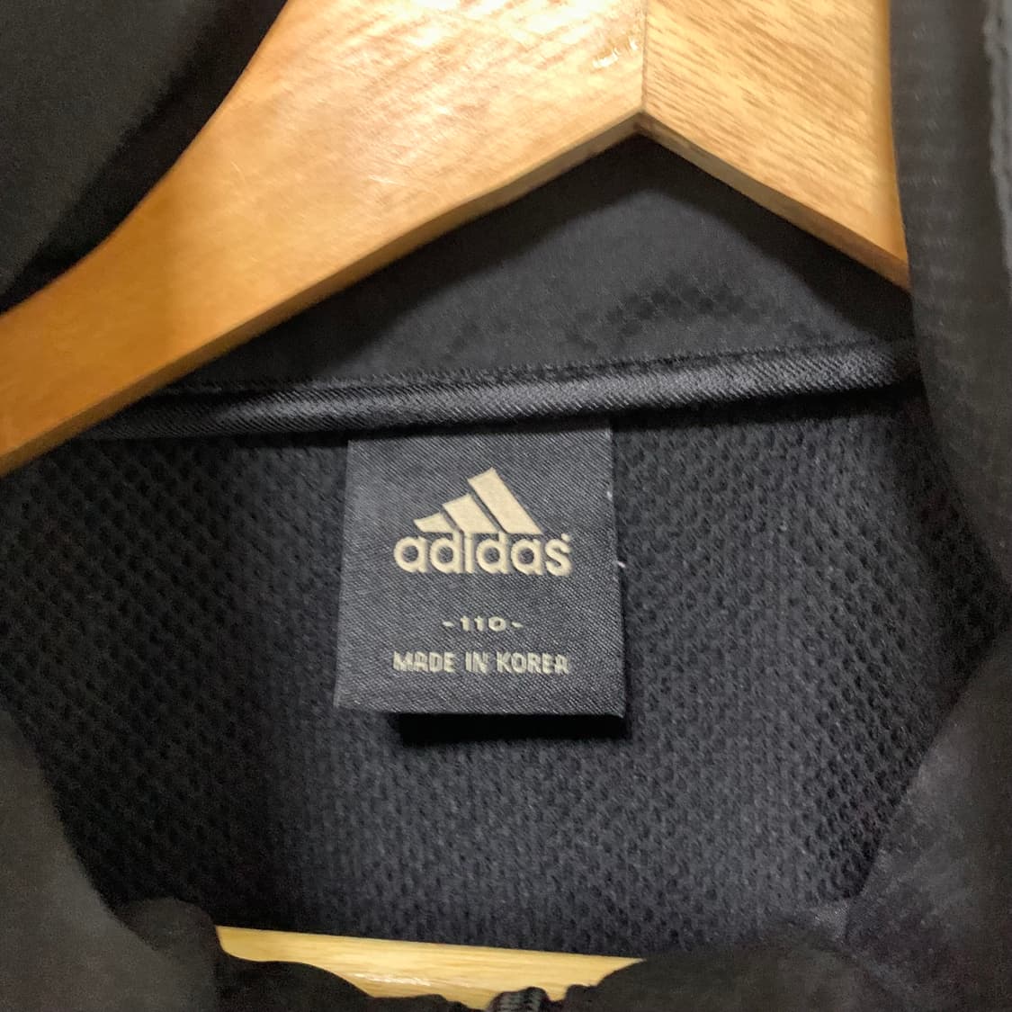 아디다스 빈티지 블랙/그레이 삼선 바람막이 집업 져지 110 상품이미지8