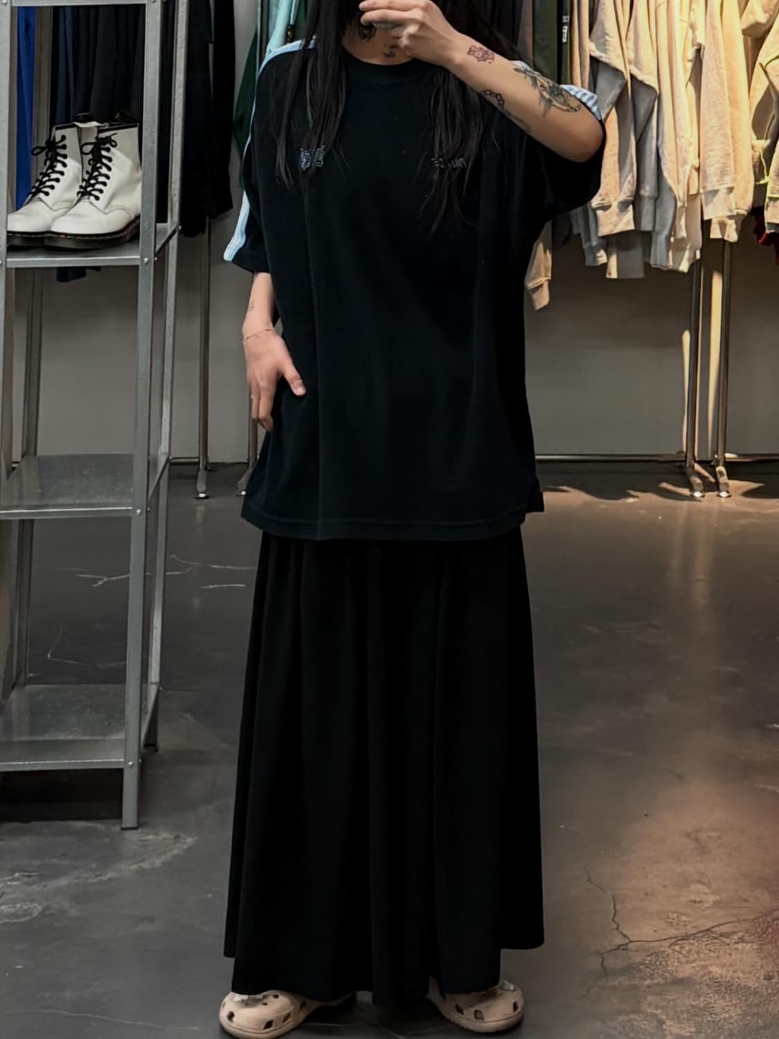 팔라스 X 니들스 24FW 타월링 블랙 반팔 A3816 상품이미지1