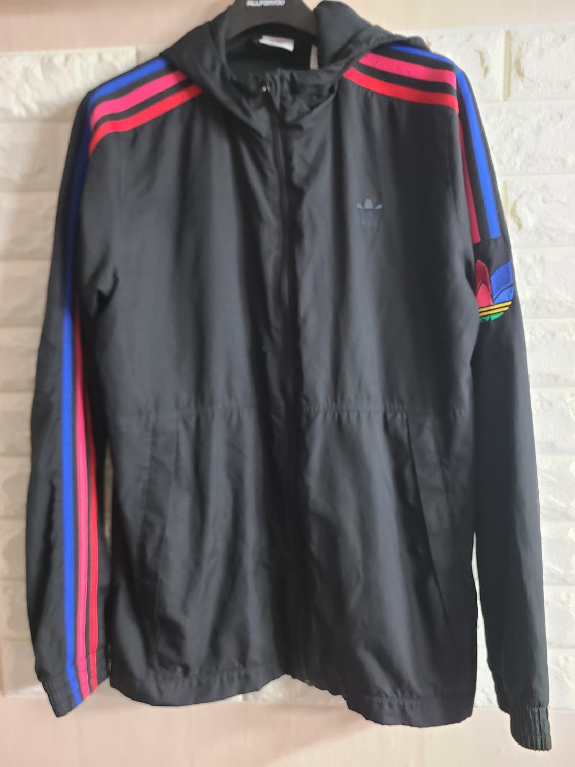 아디다스 삼선 후드 바람막이 블랙(실95) 상품이미지1