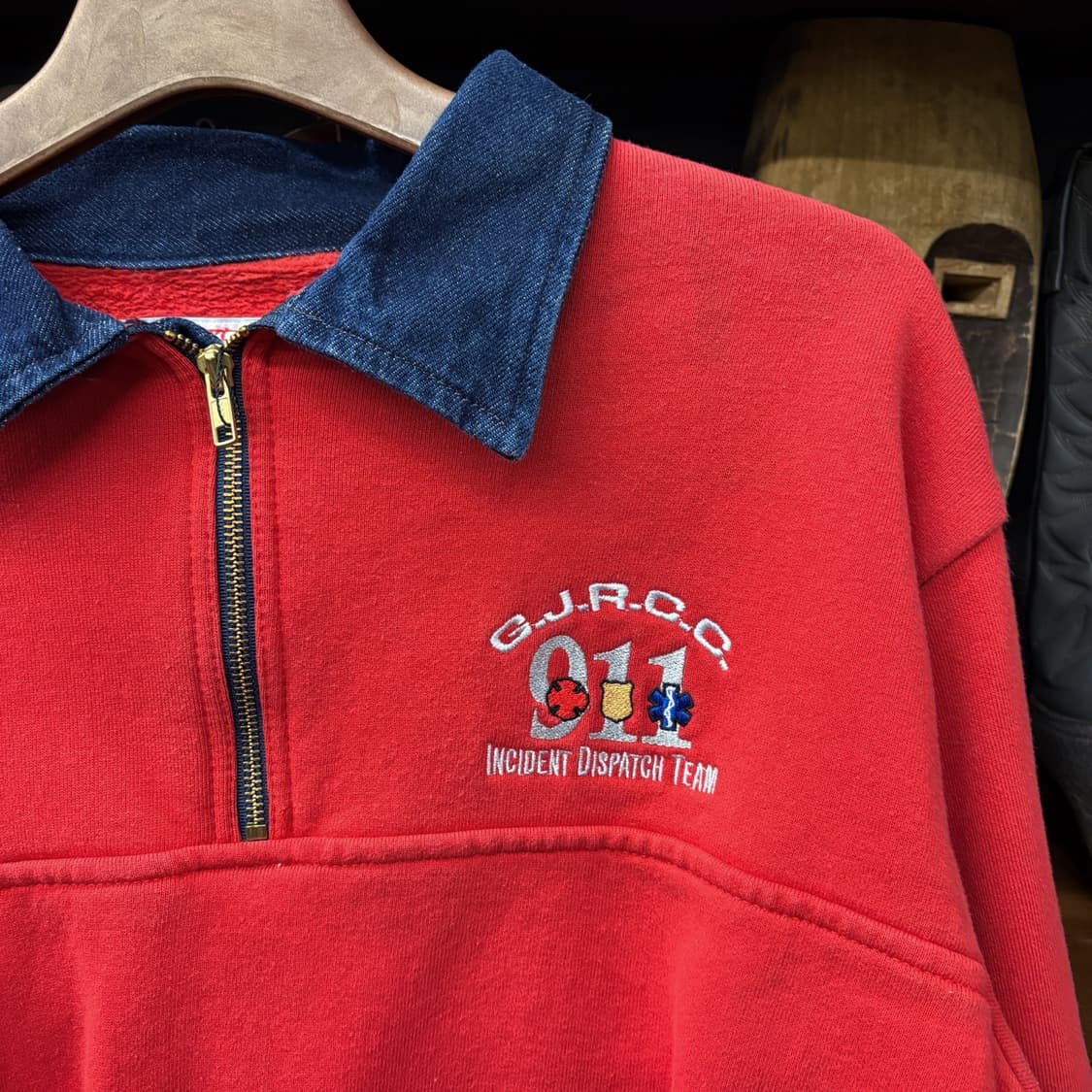 90s 오리지널 USA EMT 디페인더 워크 반집업 스웻셔츠 N701 상품이미지5