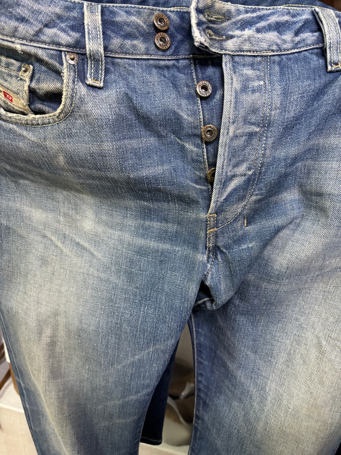 디젤 버튼 플라이 오렌지 셀비지 데님 상품이미지7