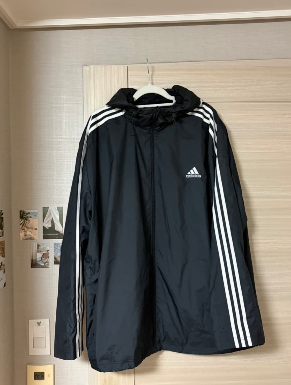 아디다스 3선 후드 바람막이 자켓 상품이미지1