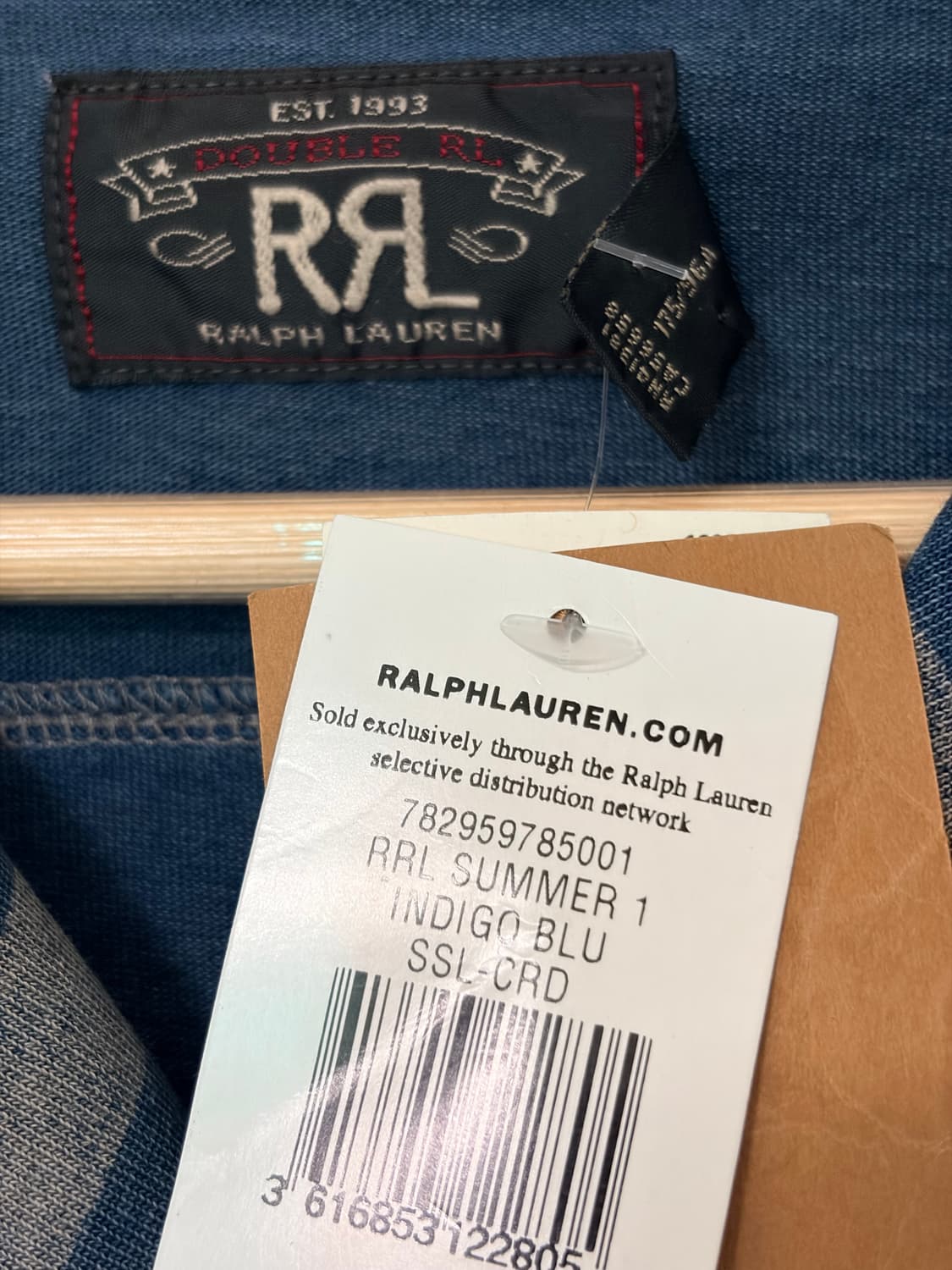 RRL 더블알엘 인디고 스트라이프 저지 캠프 셔츠 인디고 멀티 M 상품이미지4