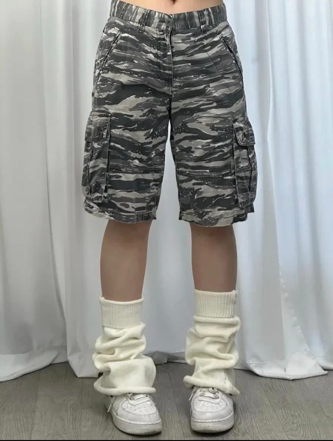 카모패턴 카고 버뮤다 팬츠 상품이미지2