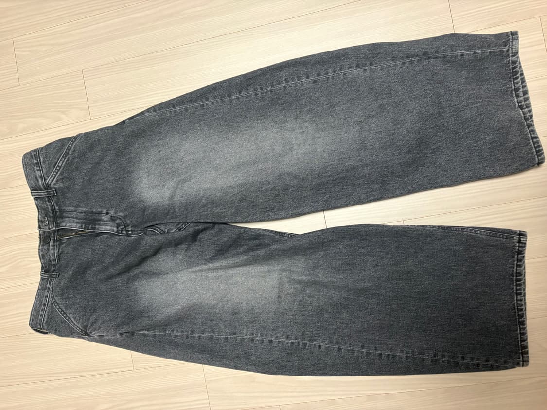 해칭룸 와이드 커브진 워시드 블랙 4사이즈 상품이미지1