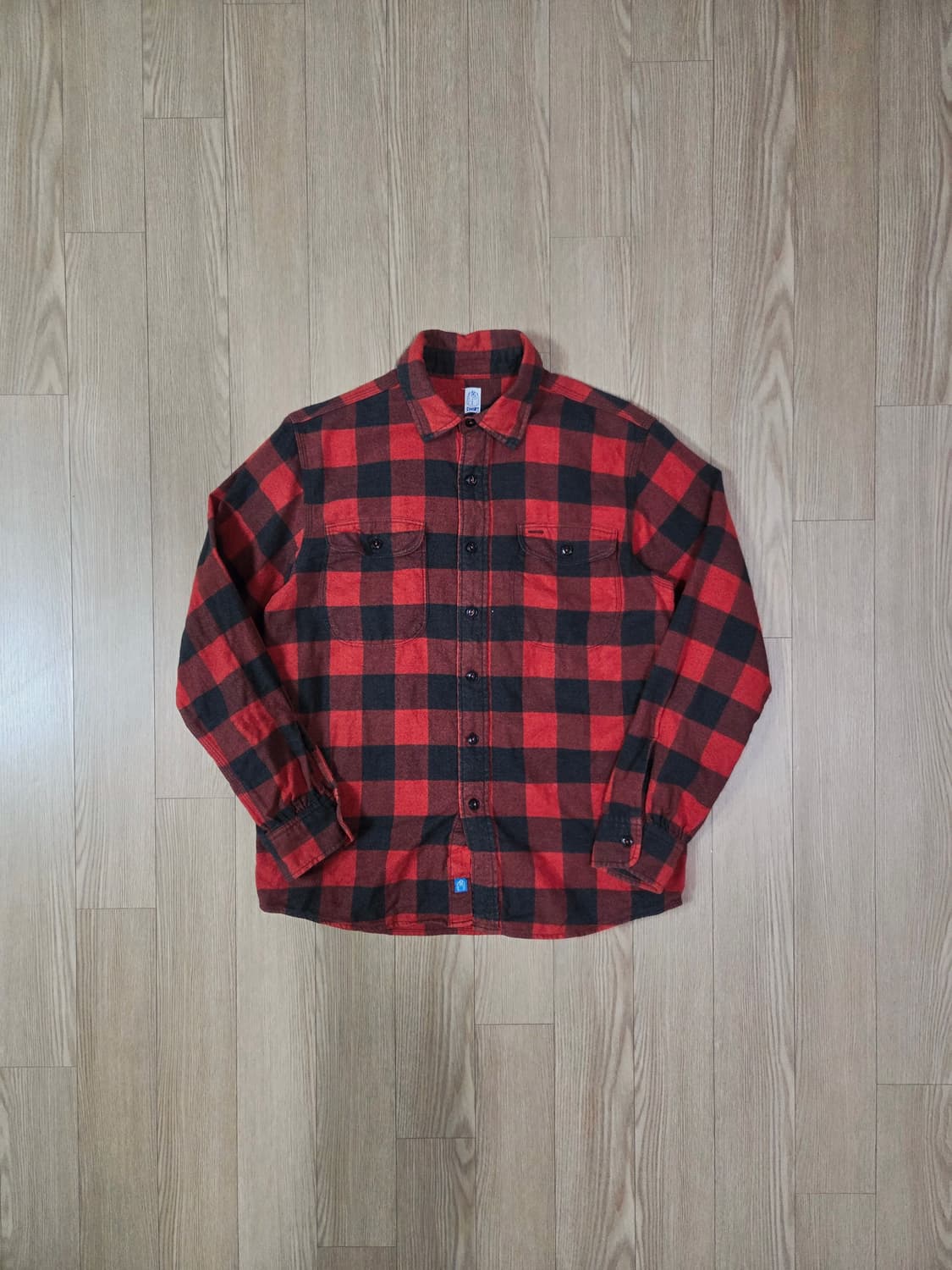KATO 레드 체크 더블 포켓 플란넬 셔츠 상품이미지1