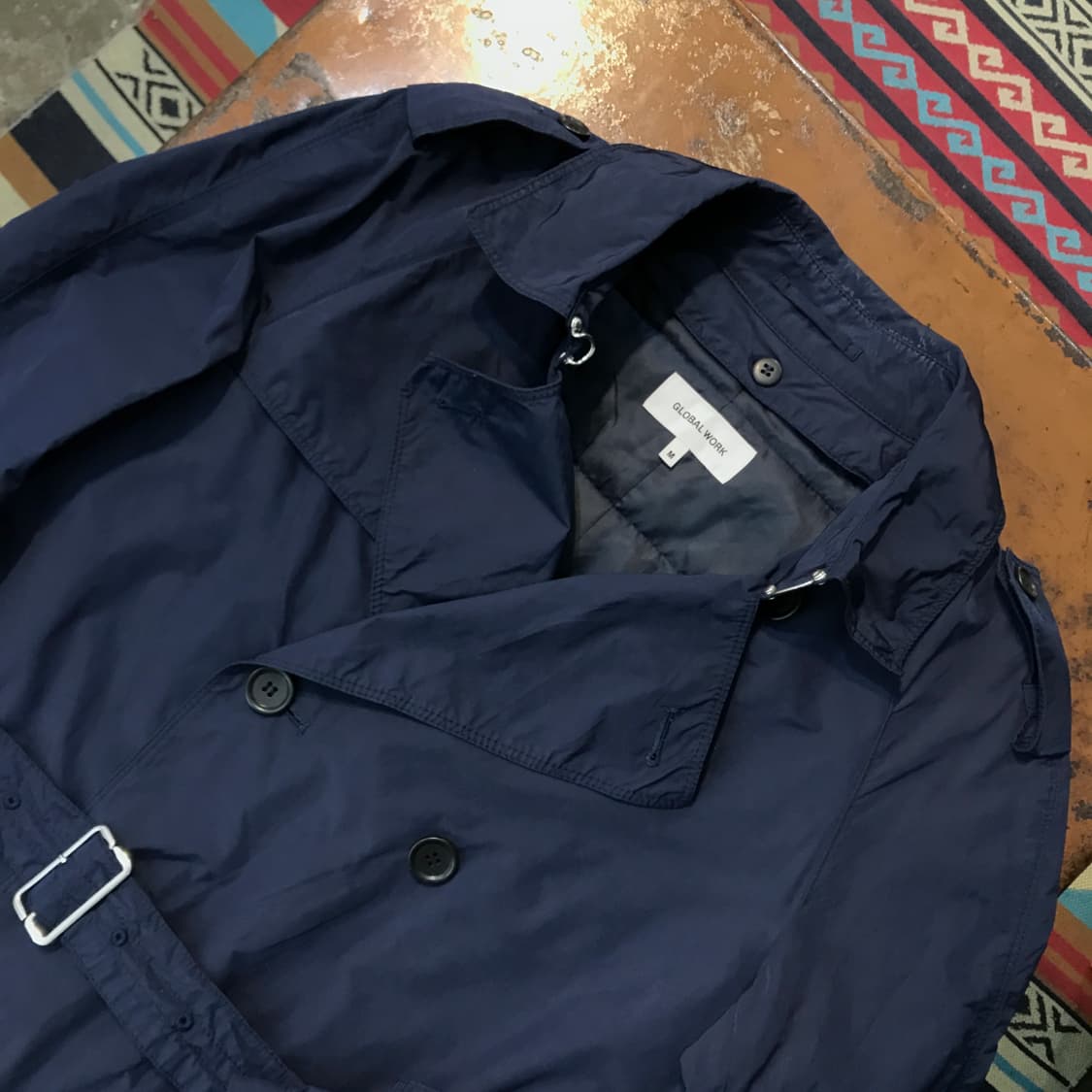 글로벌워크 네이비 트렌치 코트 내피포함 남성 102 여성 프리사이즈 상품이미지2