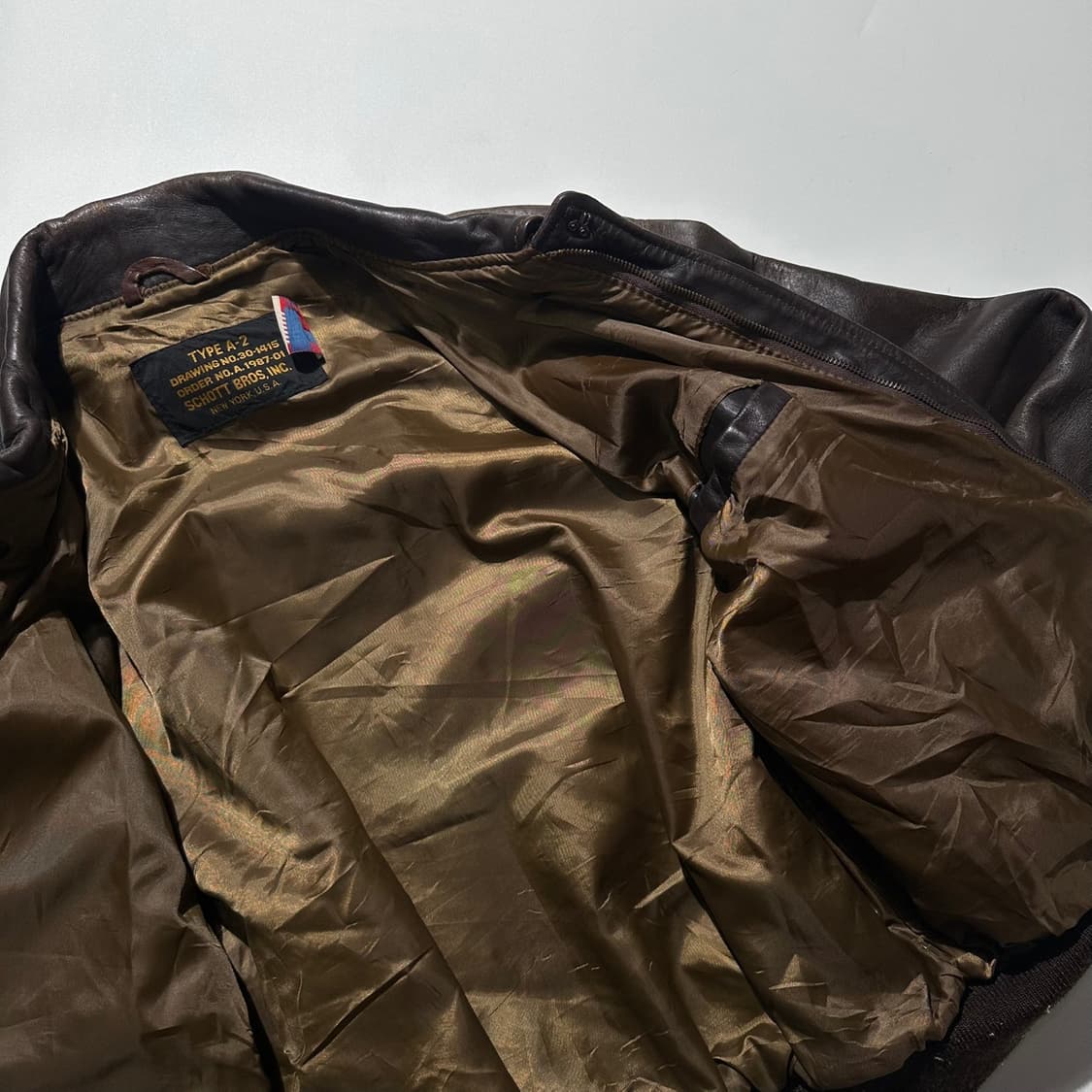 쇼트 A-2 레더 밀리터리 봄버 자켓 상품이미지8