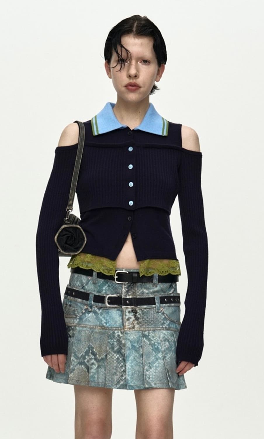 앤더슨벨 레이어드 오프숄더 칼라 탑 26ss S 상품이미지1