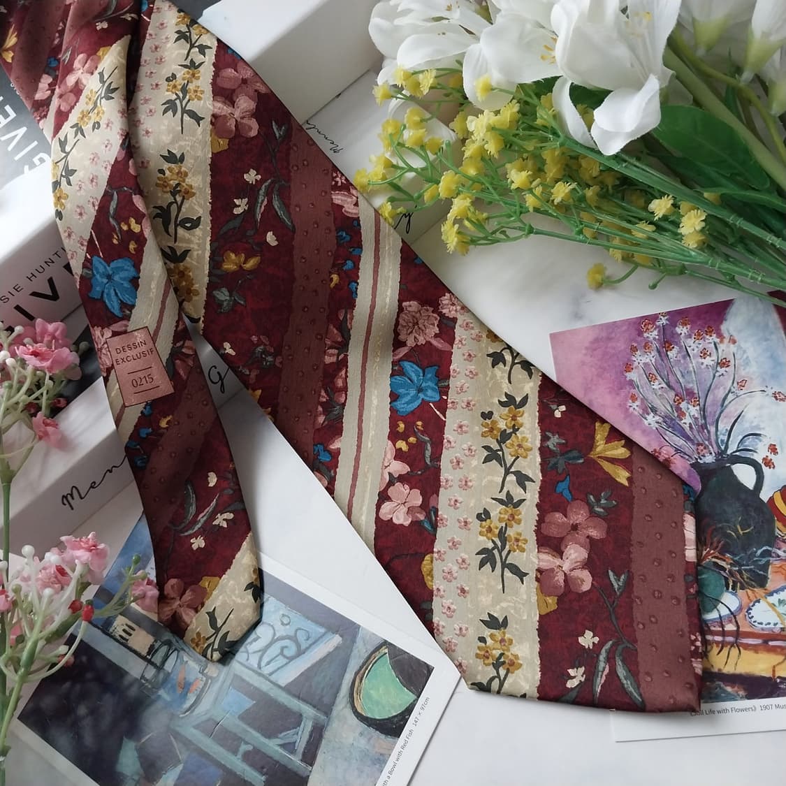 지방시 실크 브라운 플로럴 패턴 넥타이 9.7cm A+등급 K1468
 상품이미지2