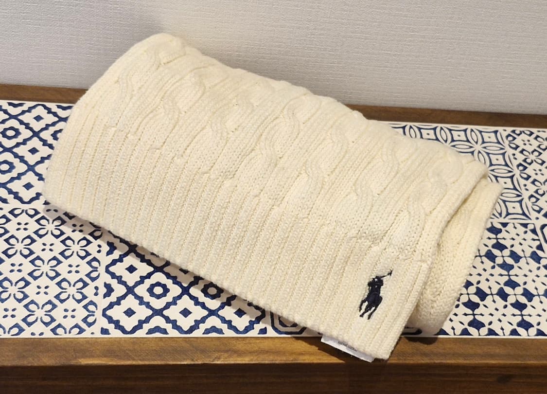 폴로 랄프로렌 코튼 케이블 니트 머플러  상품이미지1