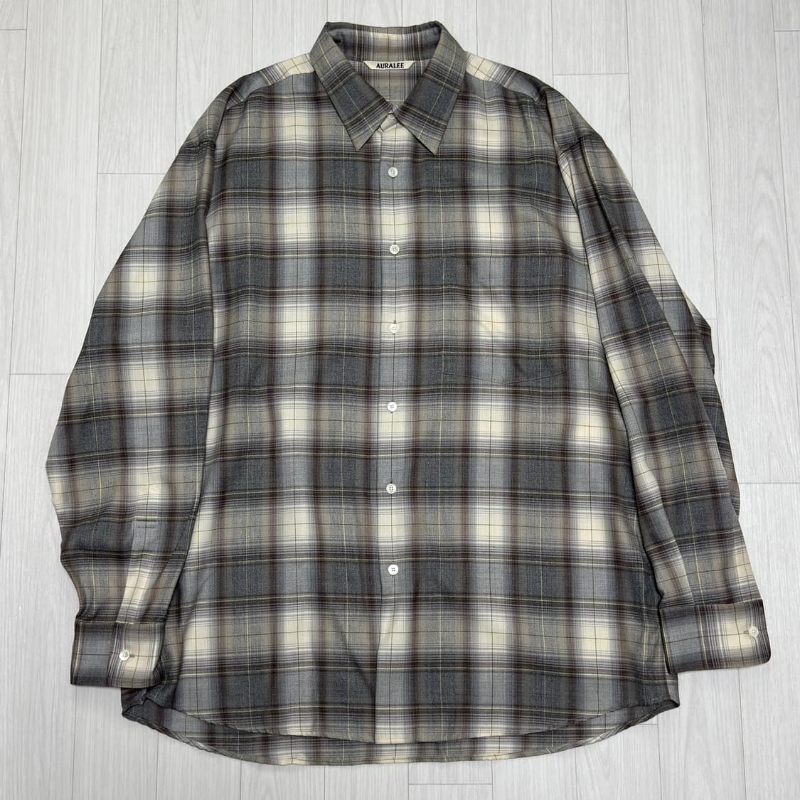 오라리 AURALEE 22AW 울 체크 셔츠 5사이즈 상품이미지5