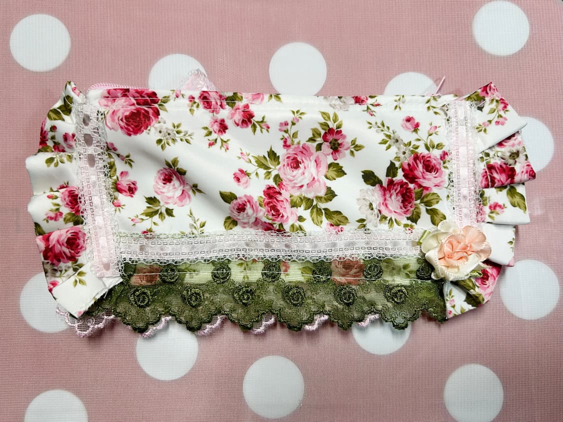 ･:*+. 핸드메이드 로즈 리본 히메갸루 레이스 파우치   상품이미지2