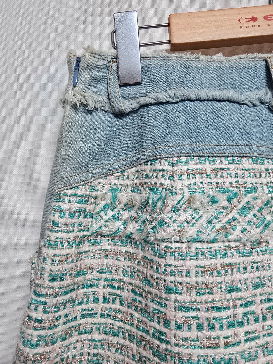 오즈세컨 트위드 데님 포인트 스커트 상품이미지5