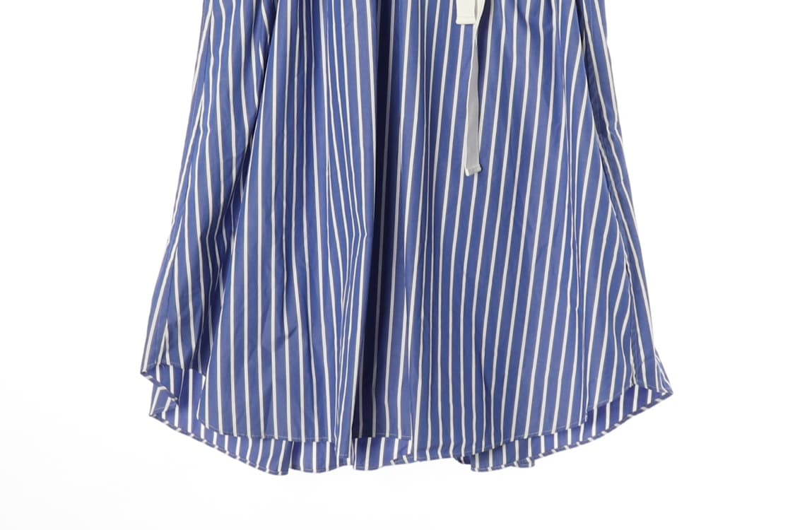 [S]사카이 블루 스트라이프 리본 반팔 롱 원피스 드레스
 상품이미지4