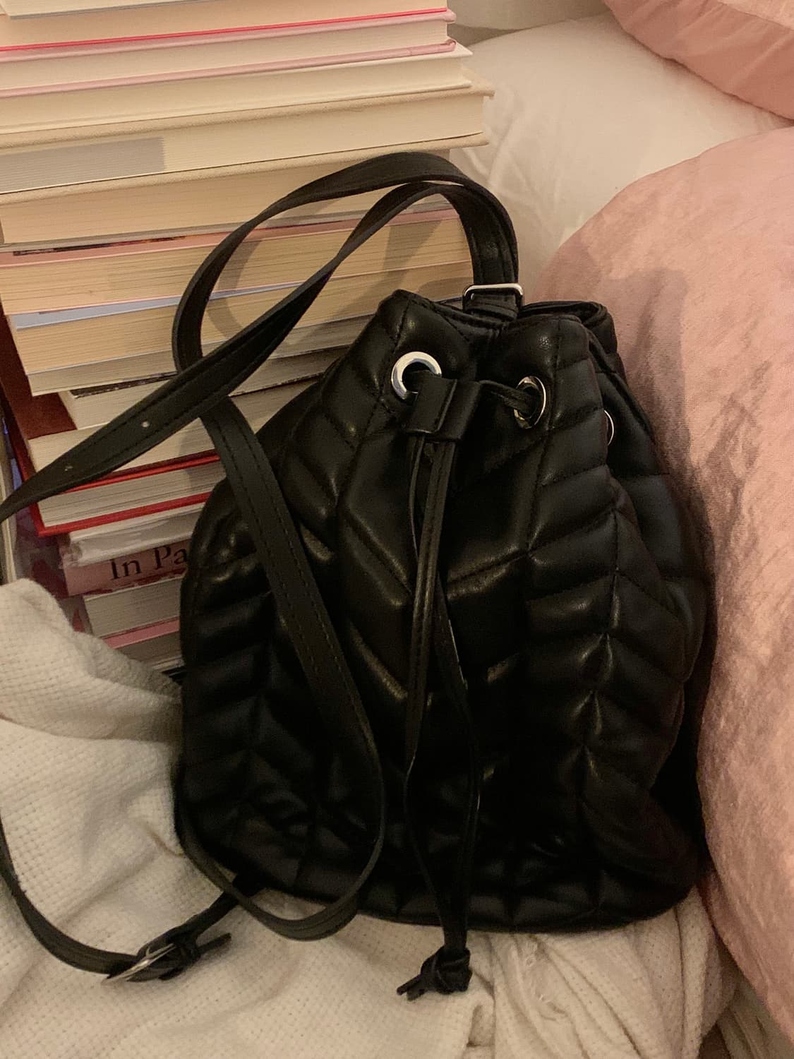 ZARA 자라 퀼팅 버킷 백팩 블랙 가방 상품이미지3