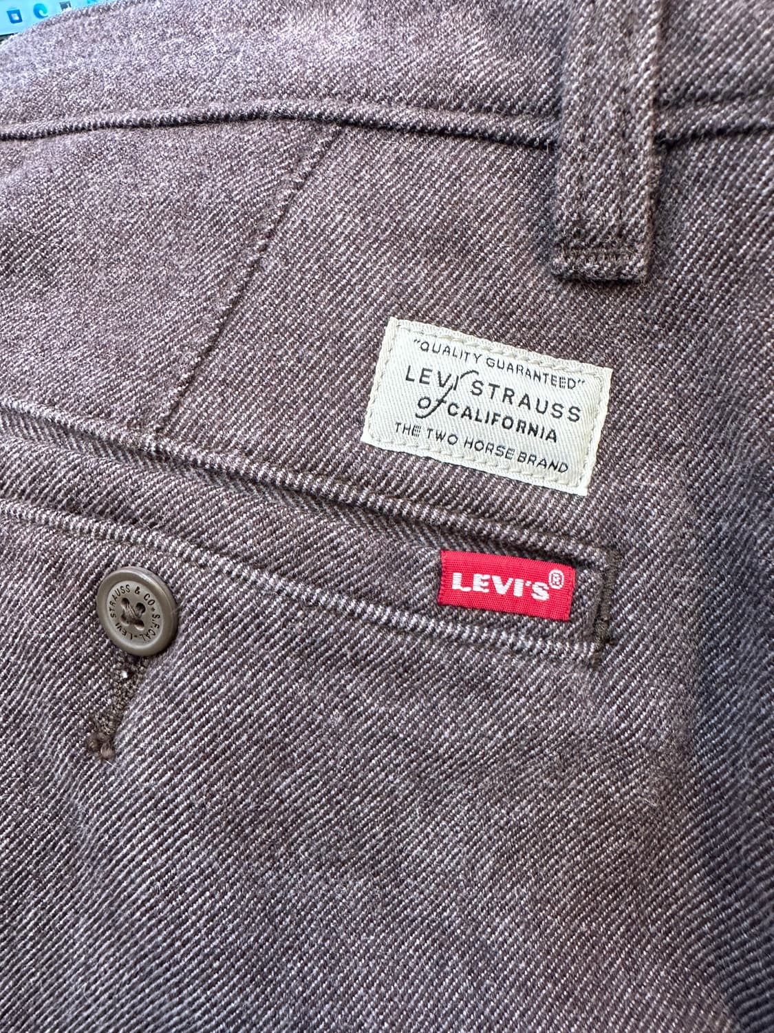 36) 리바이스 XX 치노 웜 팬츠 코튼 인디고 브라운 상품이미지7