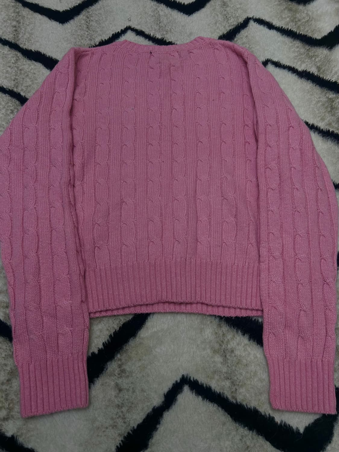 [M]후아유 스티브 V넥 꽈배기 니트/핑크 상품이미지5