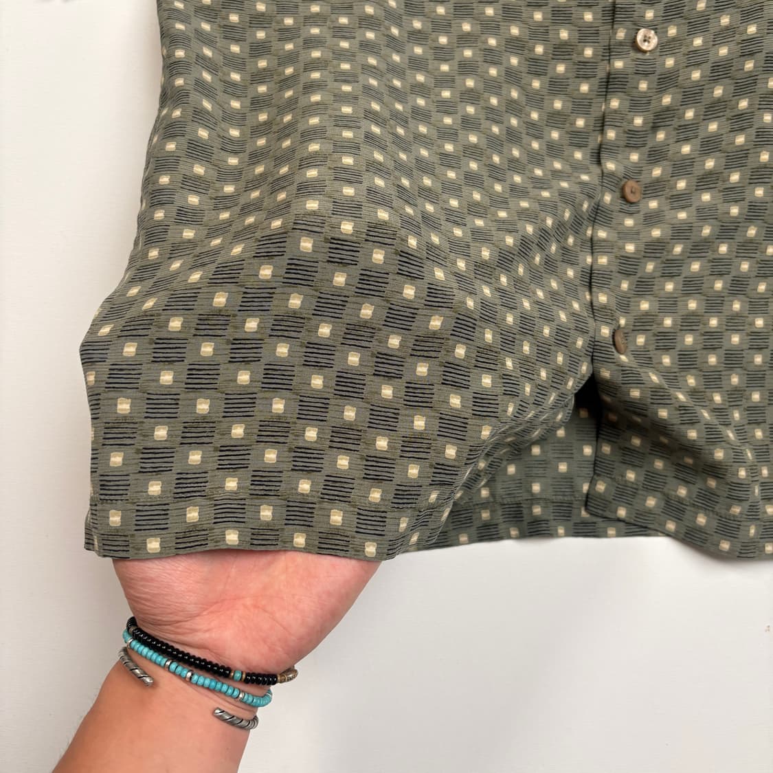 [L] CLAIBORNE Silk pattern half-shirt 상품이미지5