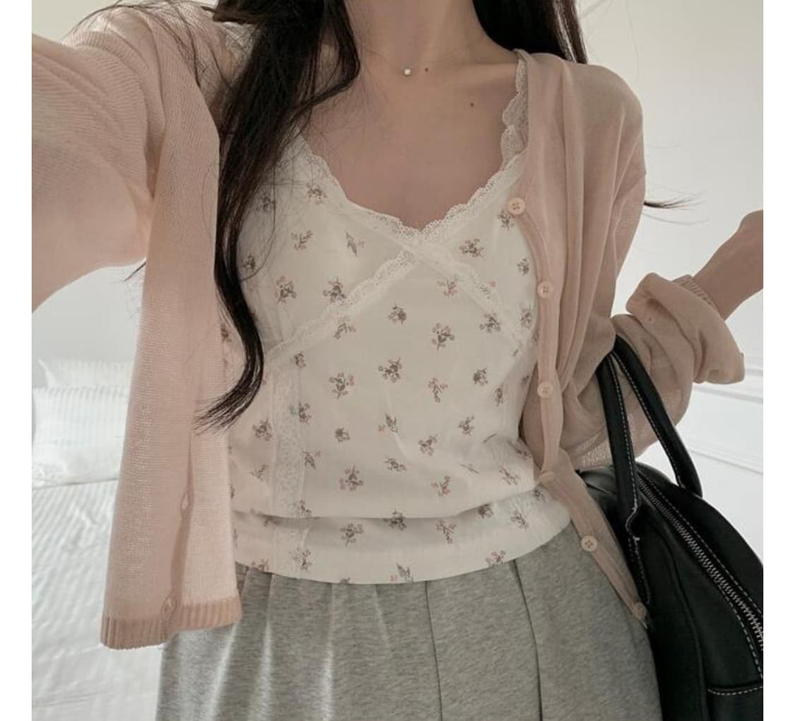 플라워 패턴 슬리브리스 ✿  상품이미지4