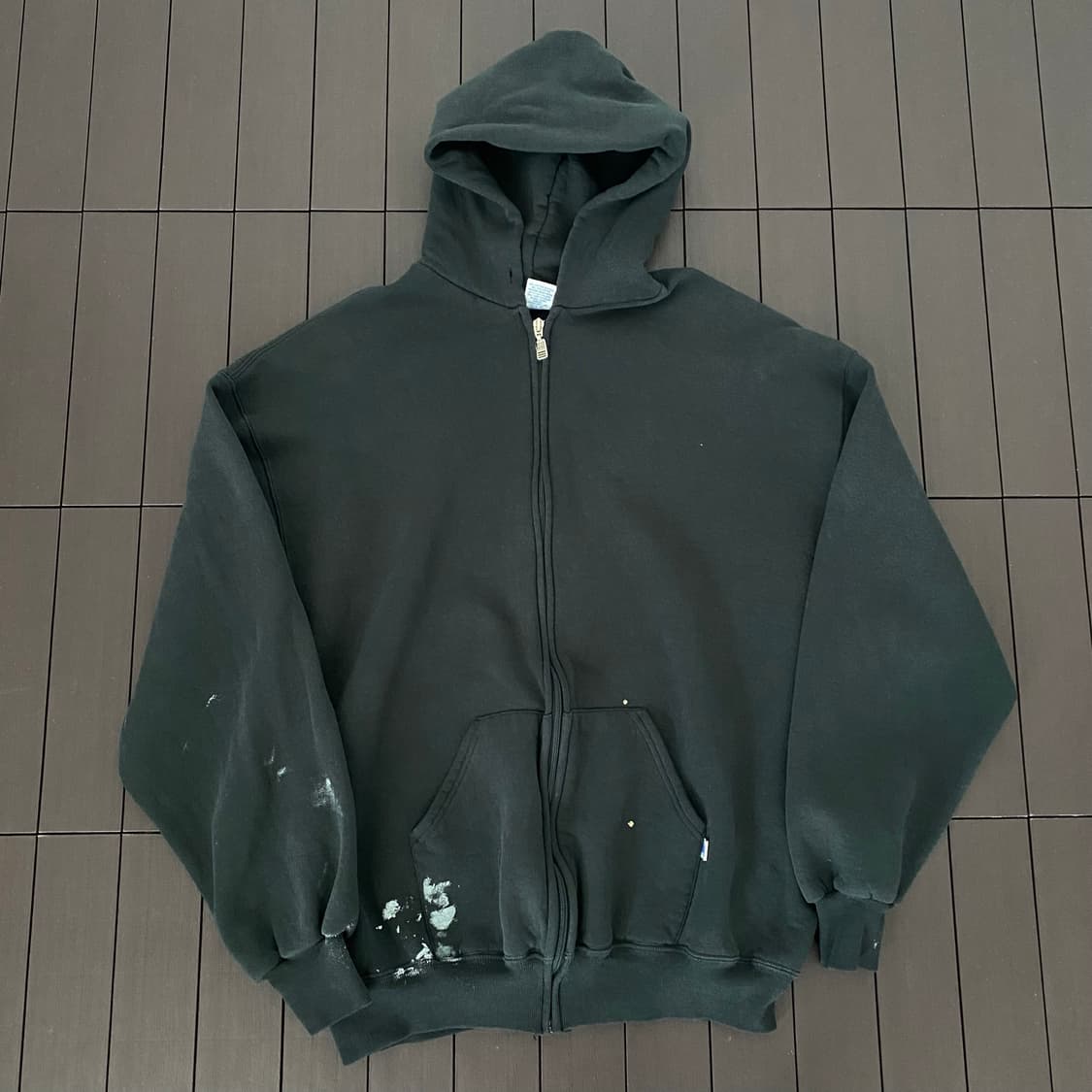 (XL) 90s 빈티지 러셀 후드집업 블랙 상품이미지1