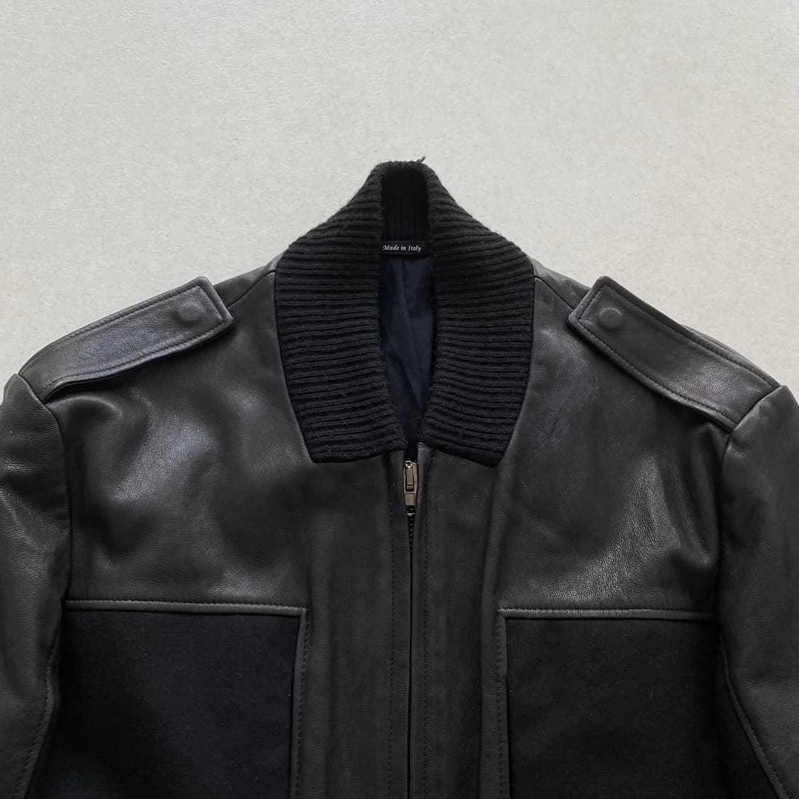 [50] 마틴 마르지엘라 14SS 램스킨 울 콘트라스트 패널 블루종 상품이미지3