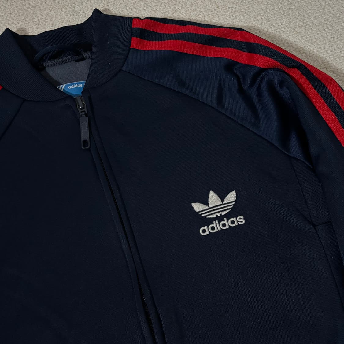 아디다스 트레포일 빈티지 네이비 남빨 트랙탑 크롭 져지 상품이미지2