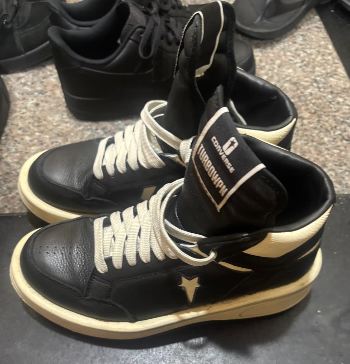 컨버스 x 다크쉐도우 터보웨폰 블랙 크림 280 릭오웬스 상품이미지4