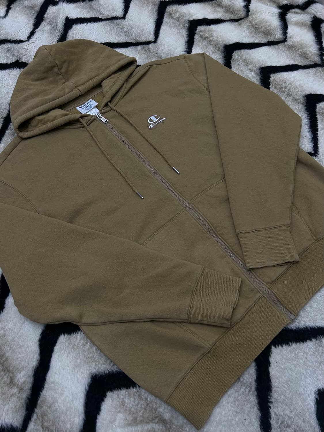 [2XL]챔피온 로고oz 클래식 후드집업/기모/옅은브라운 상품이미지2