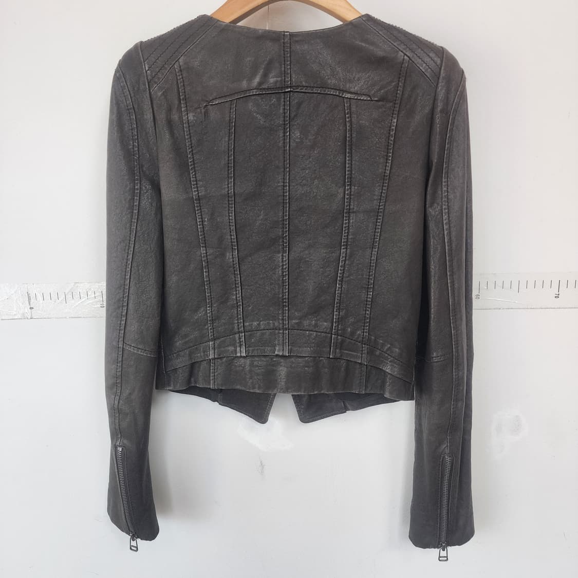 지컷 가죽 라이더 자켓 블랙 상품이미지9