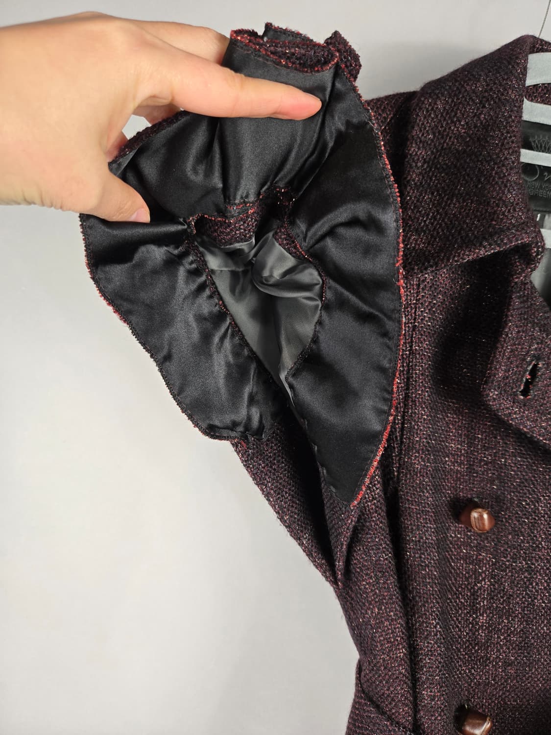 [무료배송]오즈세컨 55 여성 울 혼방 벨트 트렌치 원피스 상품이미지4