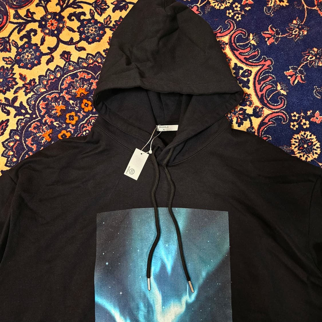 (새상품) 크리스첼로 공용 오로라 루즈핏 후드티셔츠 4size 상품이미지4