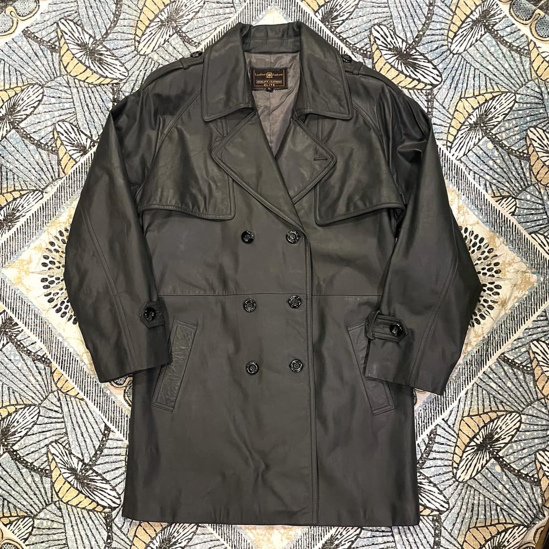 챠콜 트렌치 가죽코트(Ｌ) 상품이미지3