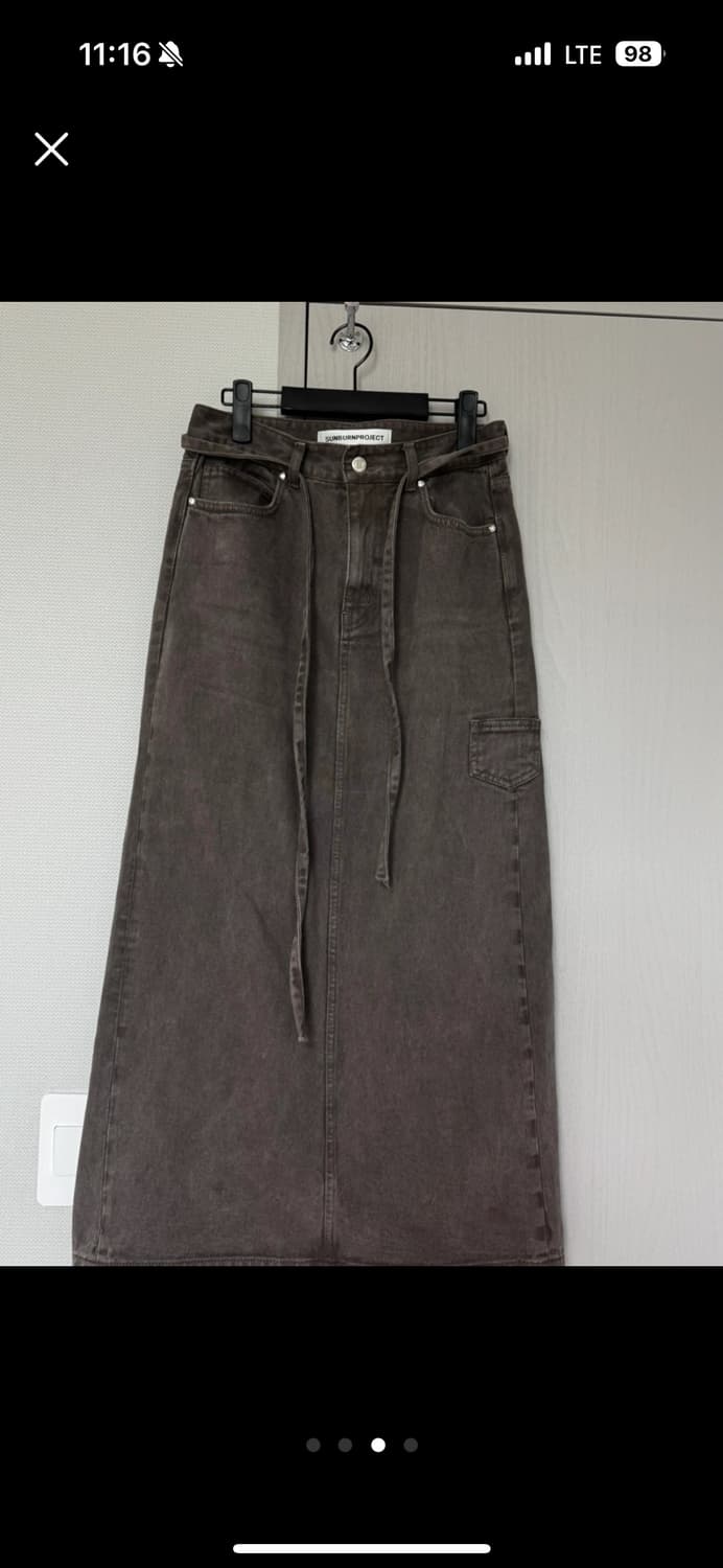 썬번프로젝트 맥시 데님 스커트 브라운 m 상품이미지3