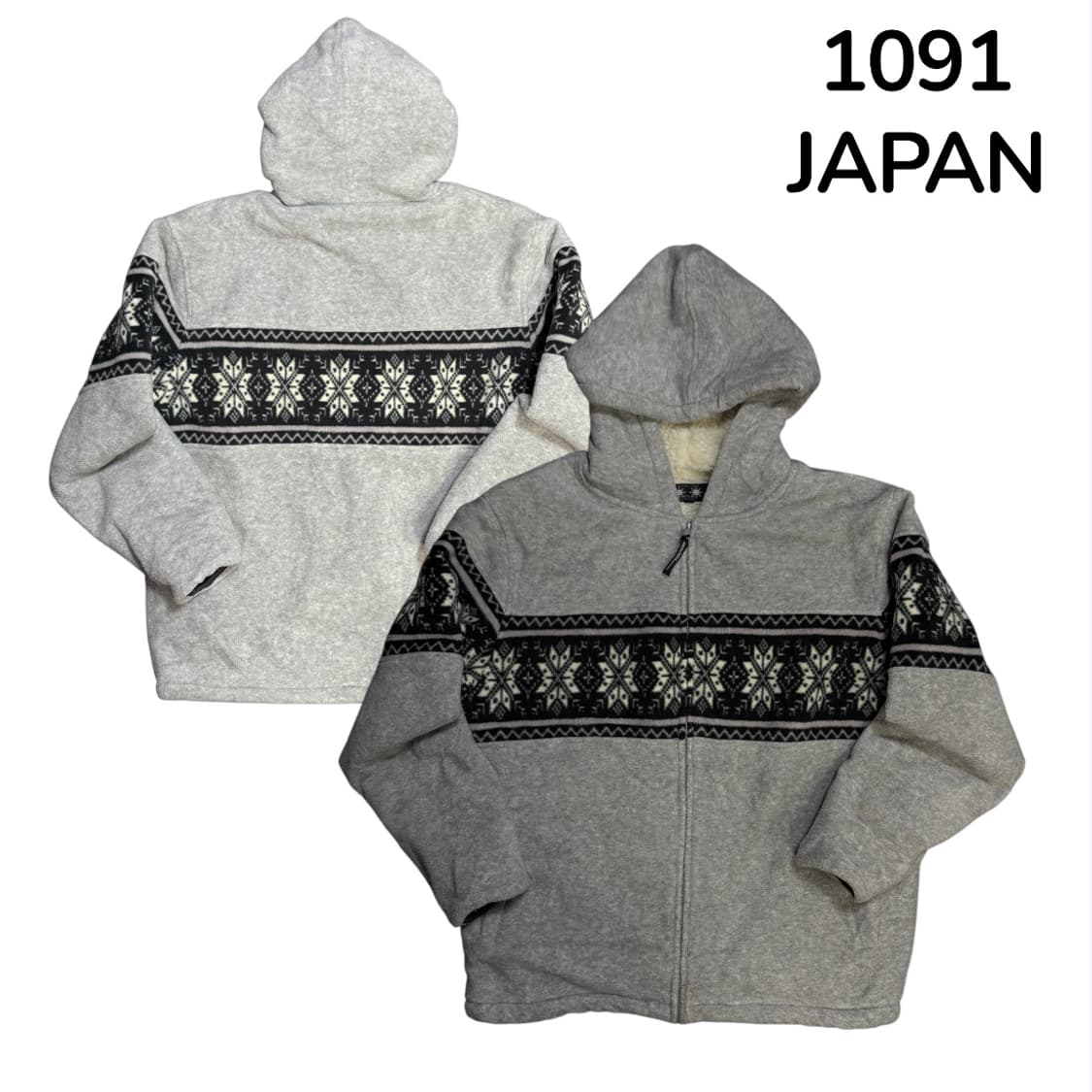  Japan North Sea Clothing 노르딕 패턴 후드집업 L 상품이미지1