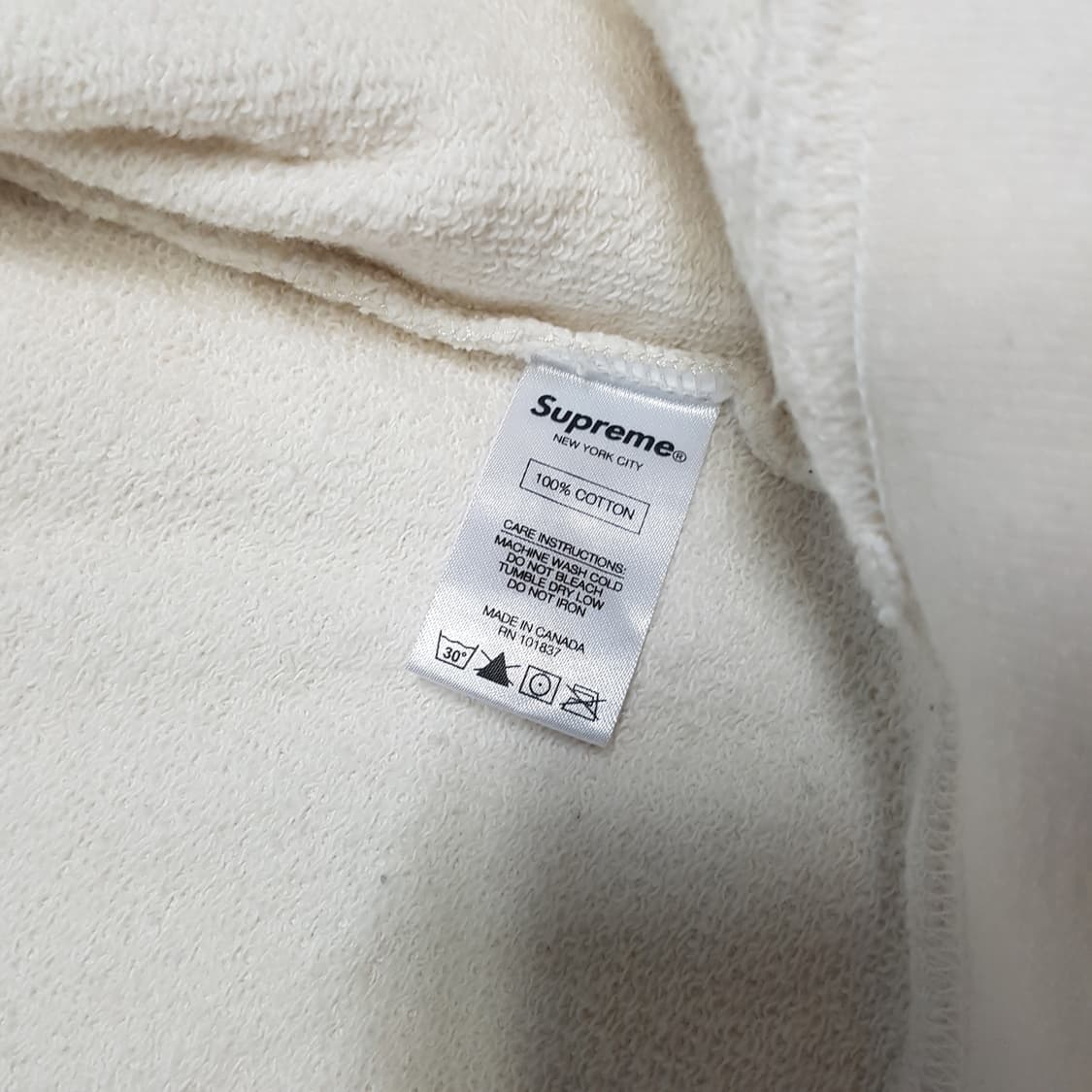 L 슈프림 스몰박스 로고 집업 후드 아이보리 오프화이트 후디 Suprem 상품이미지8